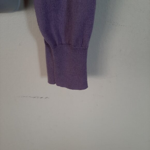 Polo Ralph Lauren Women's Cottton Cashmere Purple V-Neck Sweater Medium - Picture 3 of 5